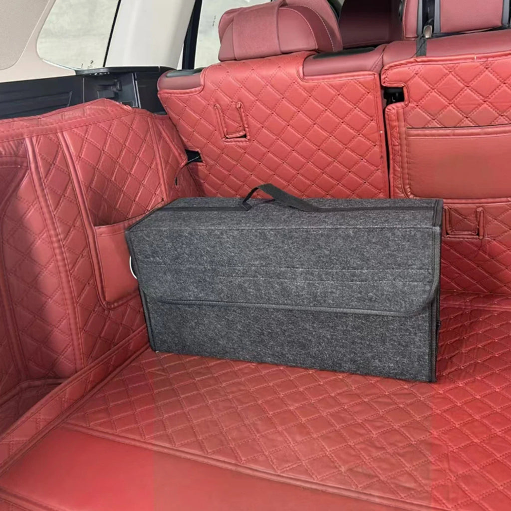 Large Anti Slip Compartment Boot Storage Organizer Tool Car Storage Bag Car Trunk Organizer Soft Felt Storage Box Accessories