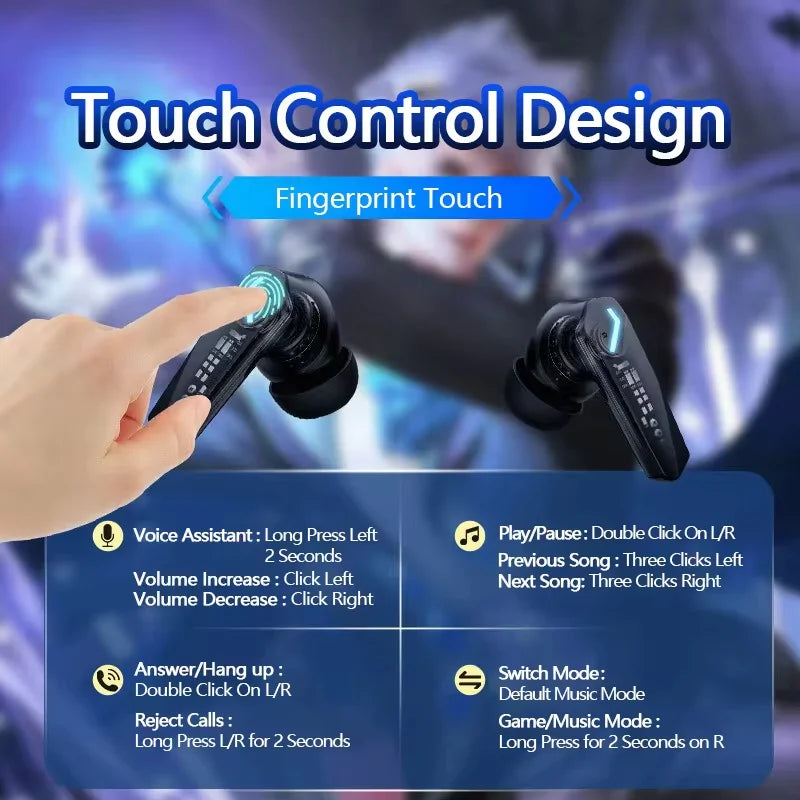 Choice Lenovo GM2 Pro Earphone Bluetooth 5.3 Headphones with Mic 9D Stereo Pro 6 Earbuds Dual Modes Music Game Wireless Headset