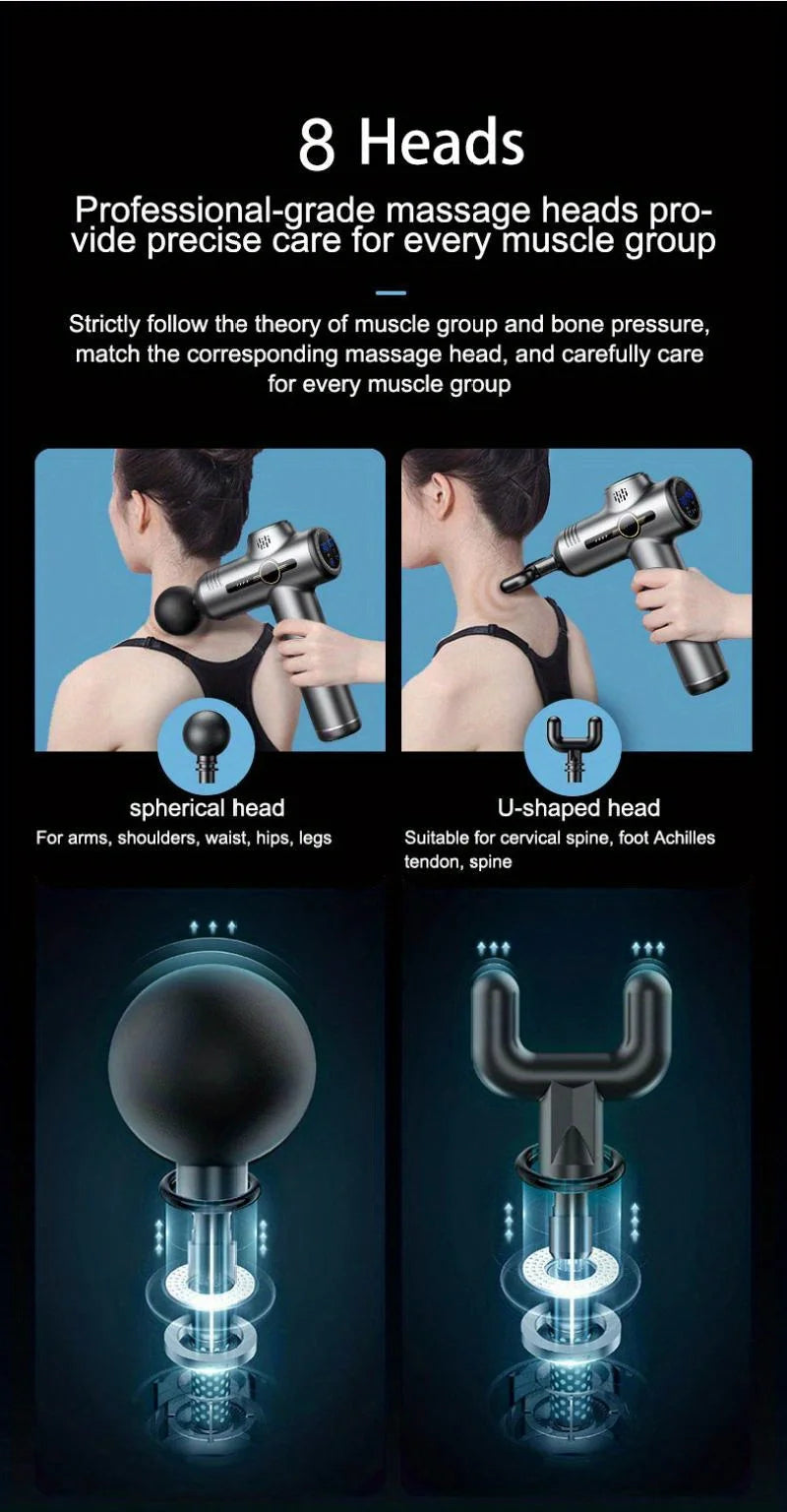 Portable Gun Vibration Massage Gun For Body Neck Back Deep Muscle Relaxation Fitness Slimming One Head