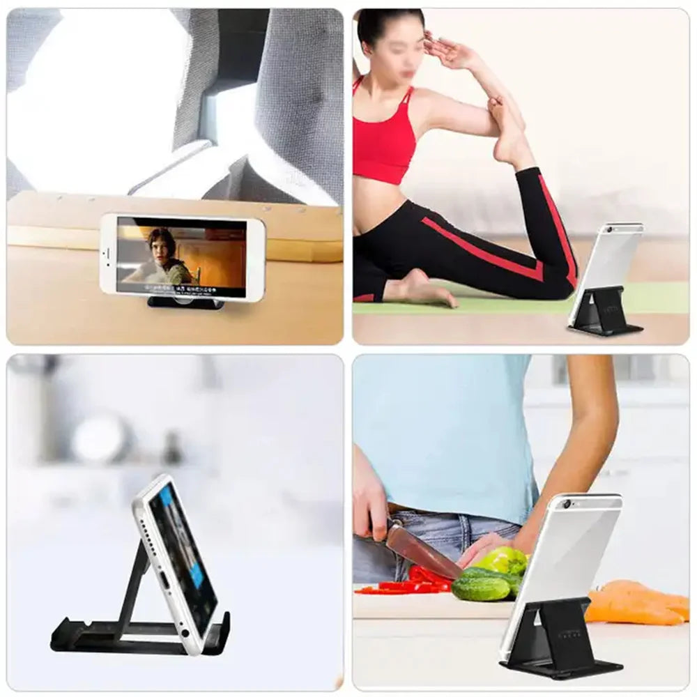Portable Desktop Phone Tablet Stand Folding Holder Flexible Foldable Smartphone Mobile Phone Bracket Universal Lazy Desk Stand