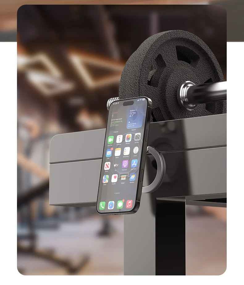 Foldable Double-Sided Mobile Phone Holder for Magsafe iPhone 17 16 15 14 13, 360° Rotation Stand with Strong Magnet Finger Grip
