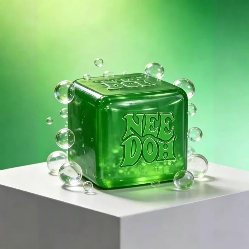@NeeDoh Nice Cube Sensory Fidget Toy Squishy Toys for Adults, Desktop Sensory Cube for Anxiety Relief and Focus Enhancement