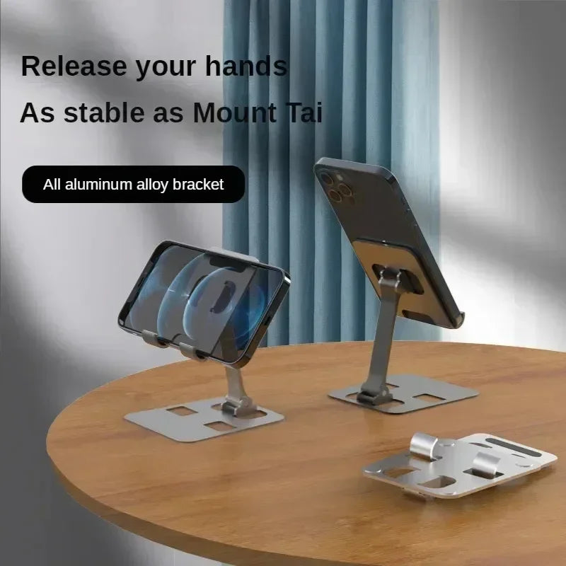 Foldable Desk Phone Holder Mount Stand For iPhone 12-16 Universal Mobile Phone Holder Tablet Desktop Aluminum Alloy Holder