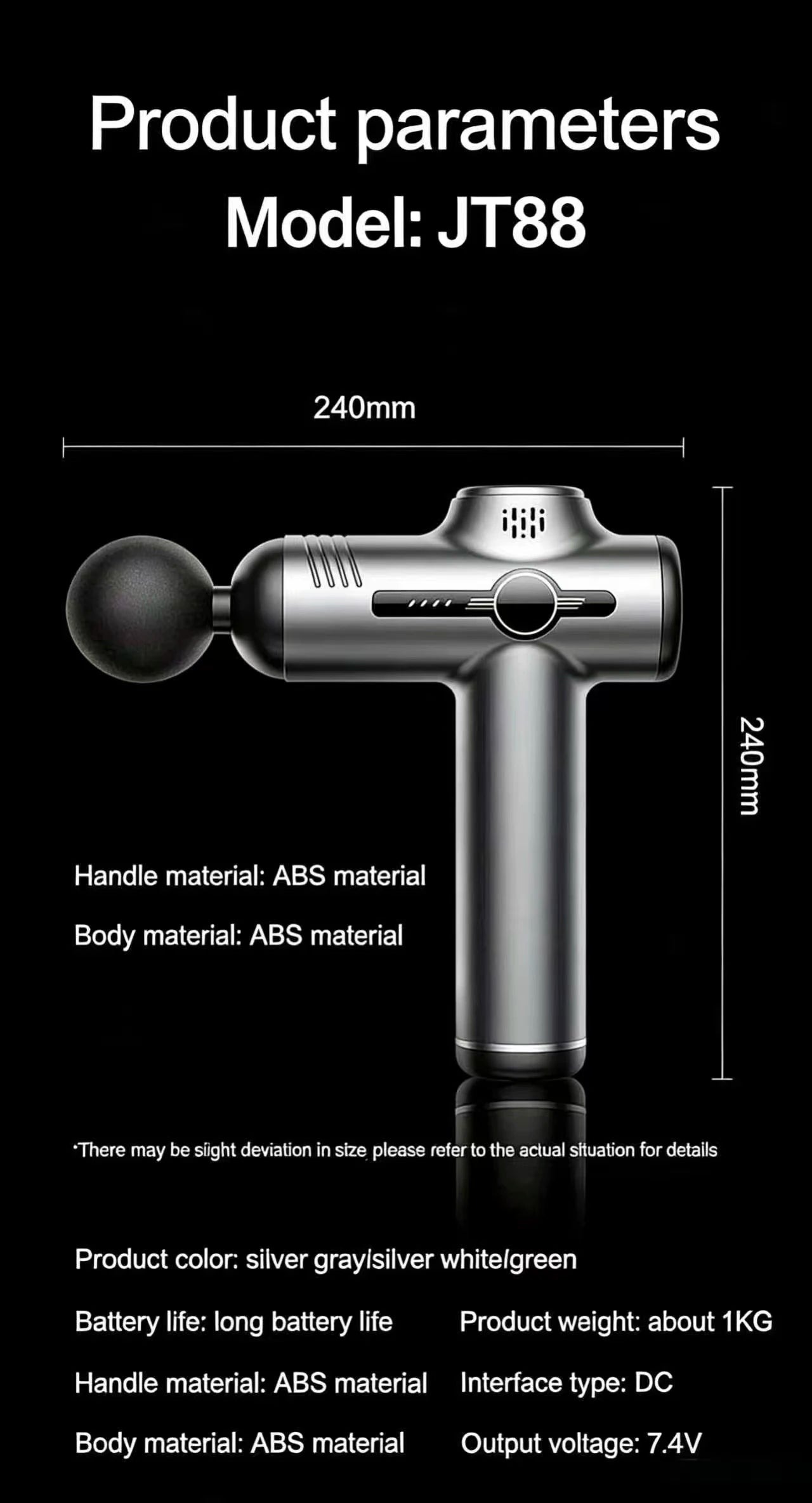 Portable Gun Vibration Massage Gun For Body Neck Back Deep Muscle Relaxation Fitness Slimming One Head