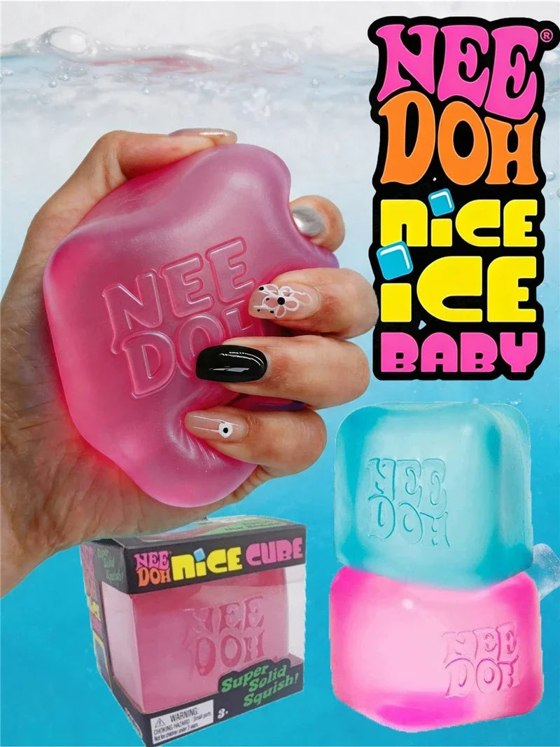 NeeDoh Nice Cube Squishy Stress Soft Stretchy Sensory Fidget Toy for Anxiety Relief ADHD Focus Stress Relief for Adults Kids