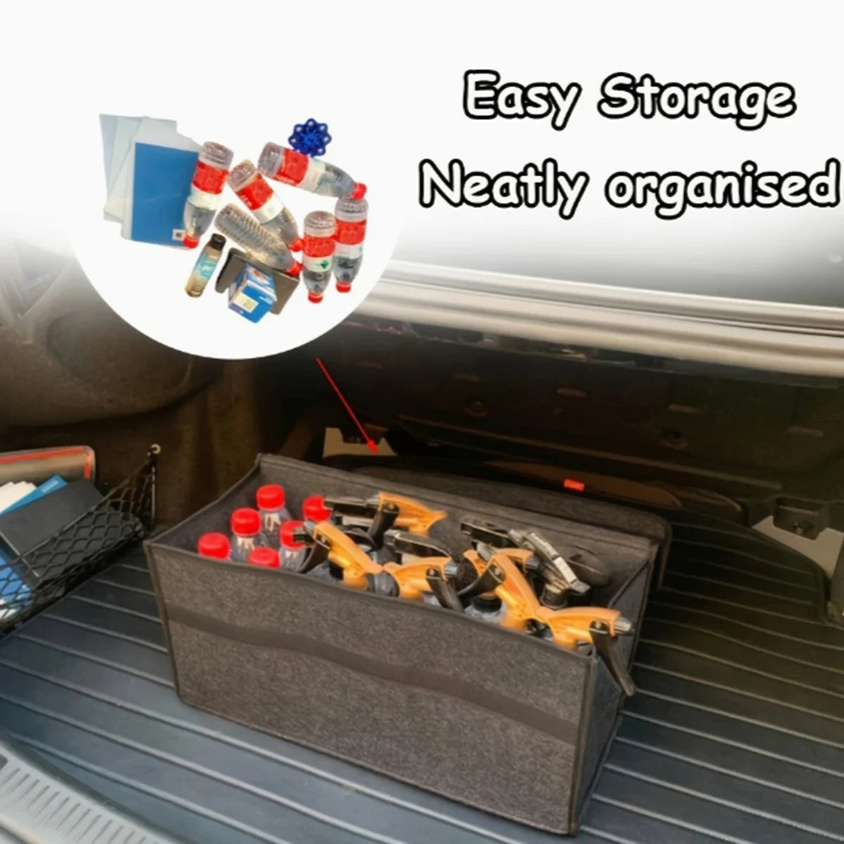 Large Anti Slip Compartment Boot Storage Organizer Tool Car Storage Bag Car Trunk Organizer Soft Felt Storage Box Accessories