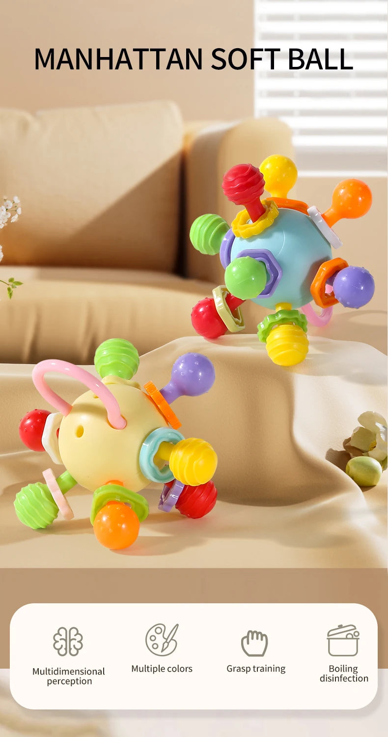 Soft Hand Grasping Ball Baby Toy Xingdun Ball Birthday Gift for 0-3 Year Old Babies