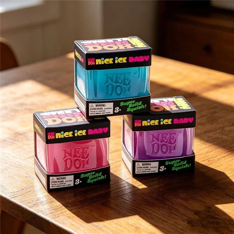 NeeDoh Nice Cube Squishy Stress Soft Stretchy Sensory Fidget Toy for Anxiety Relief ADHD Focus Stress Relief for Adults Kids