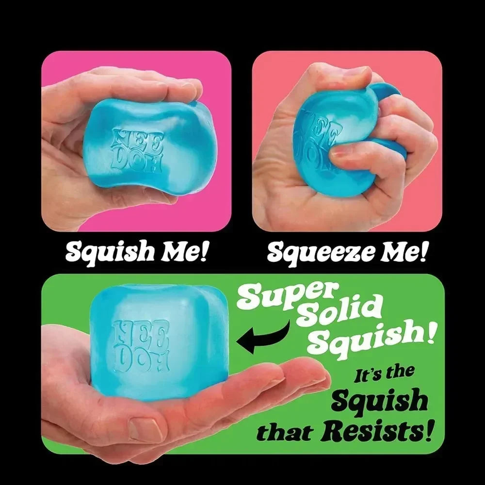 @NeeDoh Nice Cube Sensory Fidget Toy Squishy Toys for Adults, Desktop Sensory Cube for Anxiety Relief and Focus Enhancement