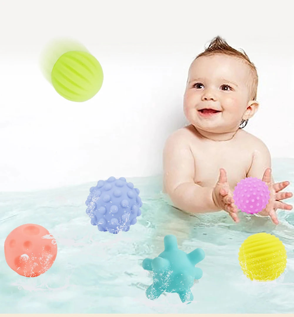 6Pcs Textured Multi Ball Set Develop Tactile Senses Toy Baby Touch Hand Ball Toys Training Ball Massage Soft Balls Kids Gifts