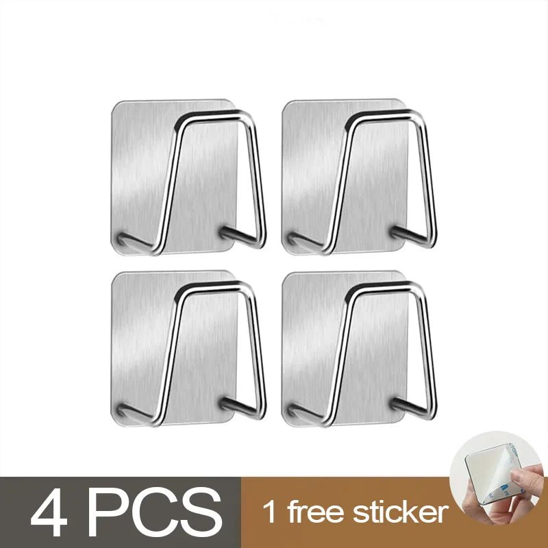 Kitchen Sponge Holder Sink Sponge Rack Stainless Steel Sponges Stand Drainer Sponges Sink Shelf for Knife Towel Holder Wall Hook