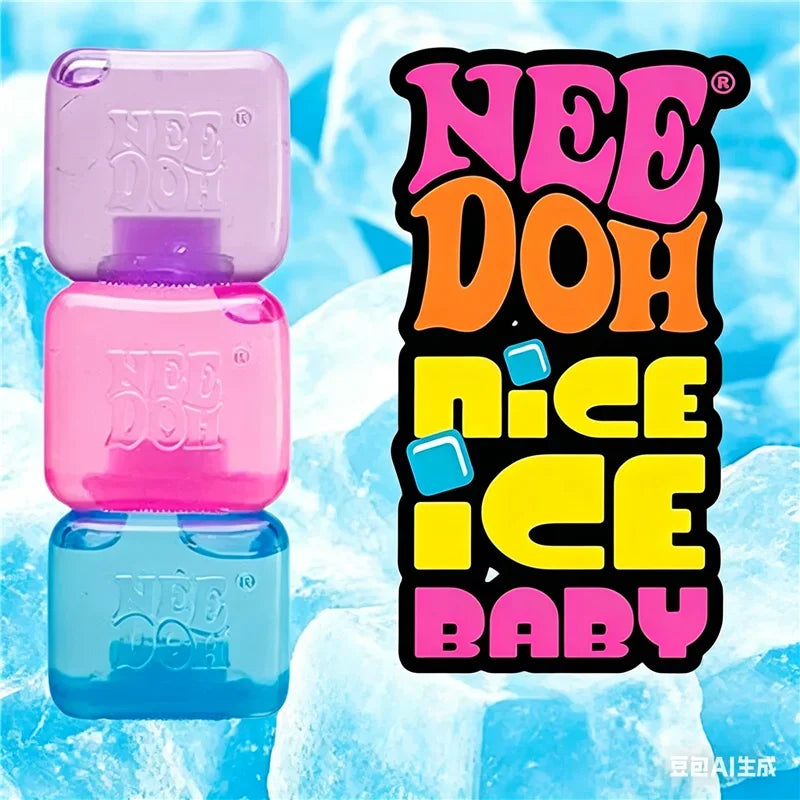 NeeDoh Nice Cube Squishy Stress Soft Stretchy Sensory Fidget Toy for Anxiety Relief ADHD Focus Stress Relief for Adults Kids