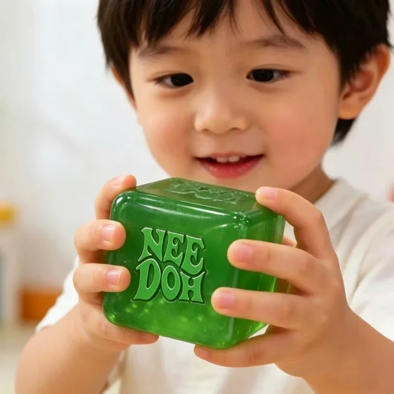 @NeeDoh Nice Cube Sensory Fidget Toy Squishy Toys for Adults, Desktop Sensory Cube for Anxiety Relief and Focus Enhancement