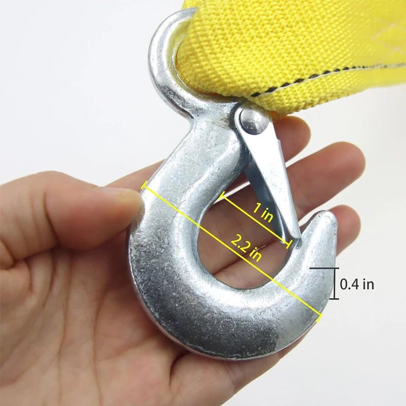 1pc 4M Car Tow Cable Heavy Duty 5 Ton Trailer Rope Towing Pull Rope Strap Hooks Van Road Recovery Car Accessories