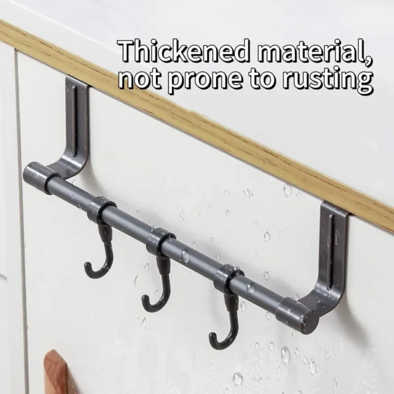 Towel Rack Over Door Stainless Steel Towel Bar Storage Organizer Bathroom Kitchen Cabinet Door Hanging Towel Rack