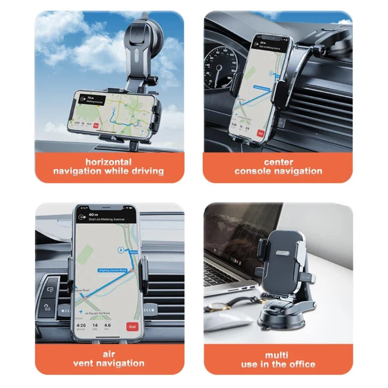Universal Car Dashboard Phone Holder Auto Cellphone Stand for GPS Navigation Desk Windshield Hanging Bracket