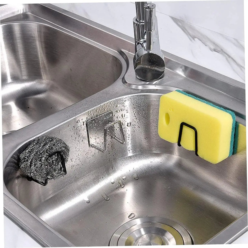 1 Pieces Sponges Holder Kitchen Drain Stainless Steel Rack Self Adhesive Storage Holder Wall Hook Kitchen Tool Wholesale