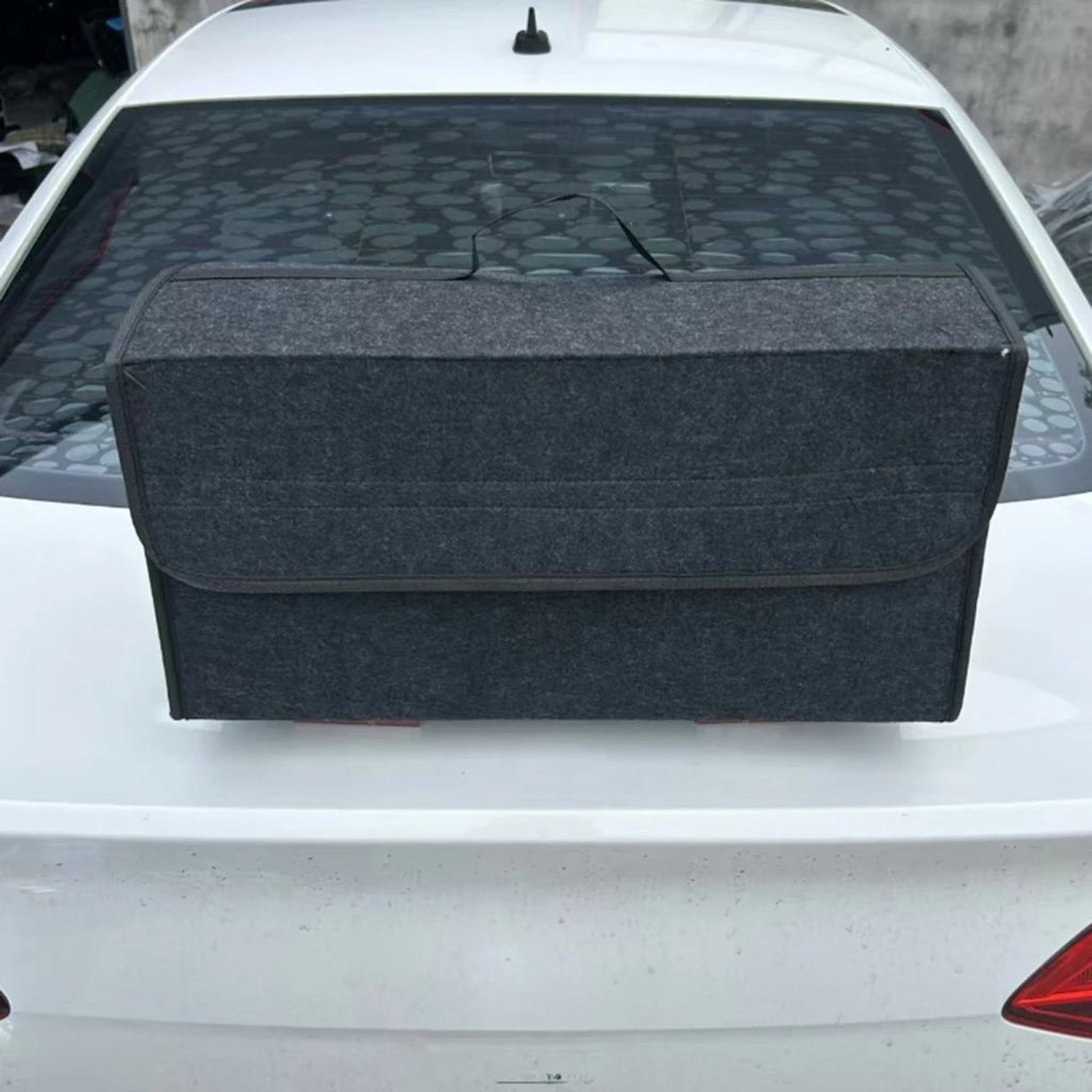 Large Anti Slip Compartment Boot Storage Organizer Tool Car Storage Bag Car Trunk Organizer Soft Felt Storage Box Accessories