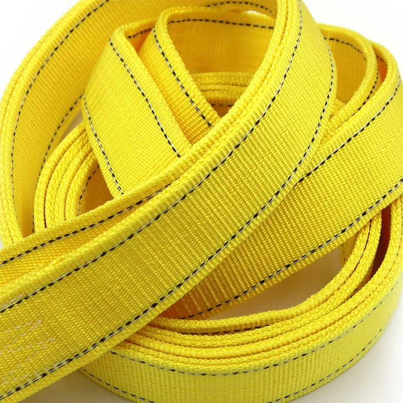 1pc 4M Car Tow Cable Heavy Duty 5 Ton Trailer Rope Towing Pull Rope Strap Hooks Van Road Recovery Car Accessories