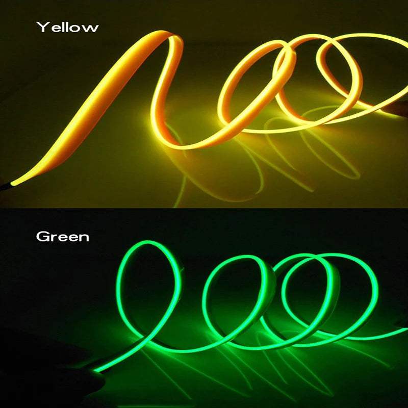 5m Car Interior Atmosphere Lighting LED Strip 5V DIY Flexible EL Cold Light Line Tube With USB Auto Decoration Ambient Lamp