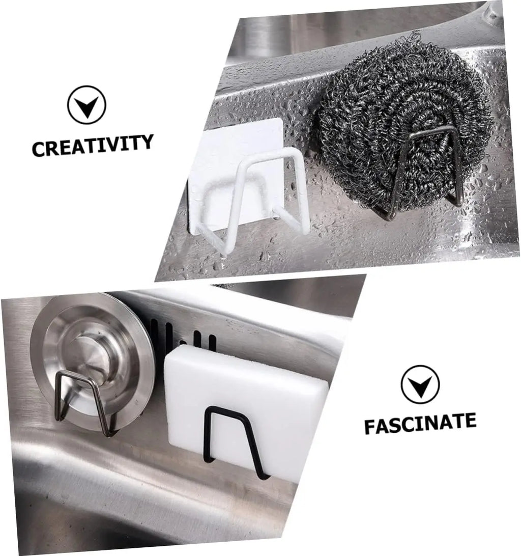 1 Pieces Sponges Holder Kitchen Drain Stainless Steel Rack Self Adhesive Storage Holder Wall Hook Kitchen Tool Wholesale