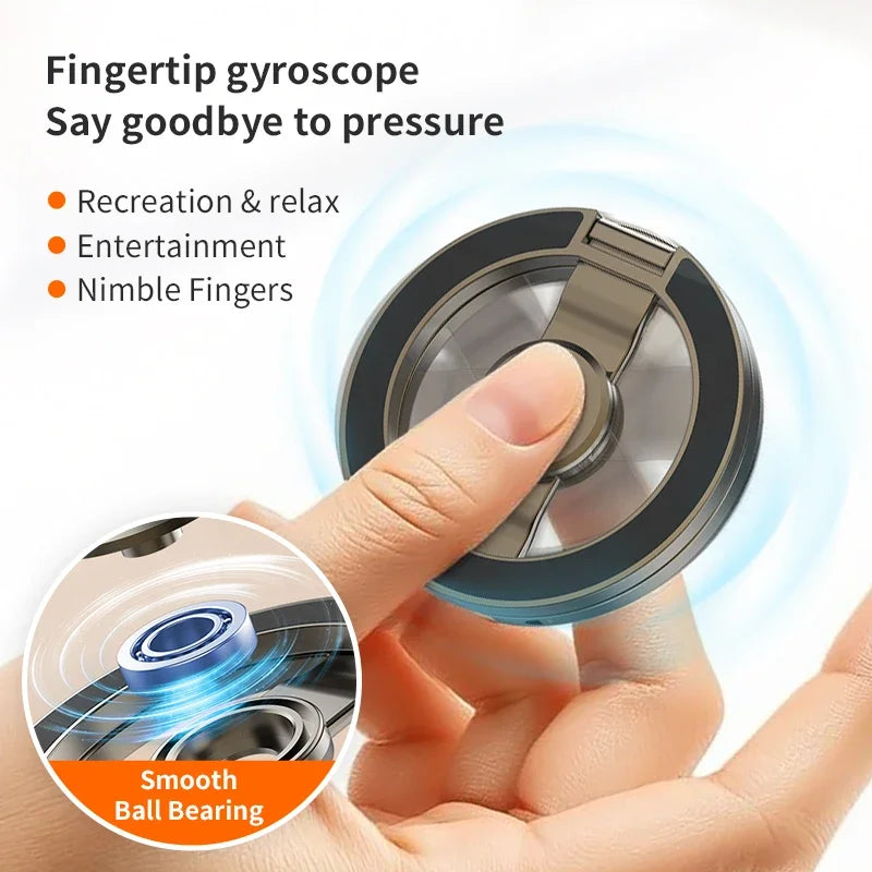 Foldable Double-Sided Mobile Phone Holder for Magsafe iPhone 17 16 15 14 13, 360° Rotation Stand with Strong Magnet Finger Grip
