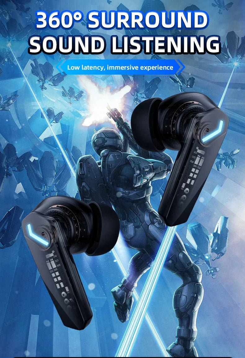 Choice Lenovo GM2 Pro Earphone Bluetooth 5.3 Headphones with Mic 9D Stereo Pro 6 Earbuds Dual Modes Music Game Wireless Headset