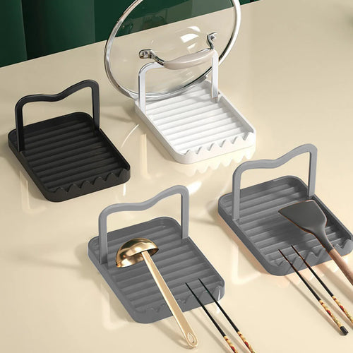 1-3PC Spatula Pot Lid Holder Foldable Multifunctional Upright Stand  Kitchen Draining Rack Wave Anti-slip Storage Organiser