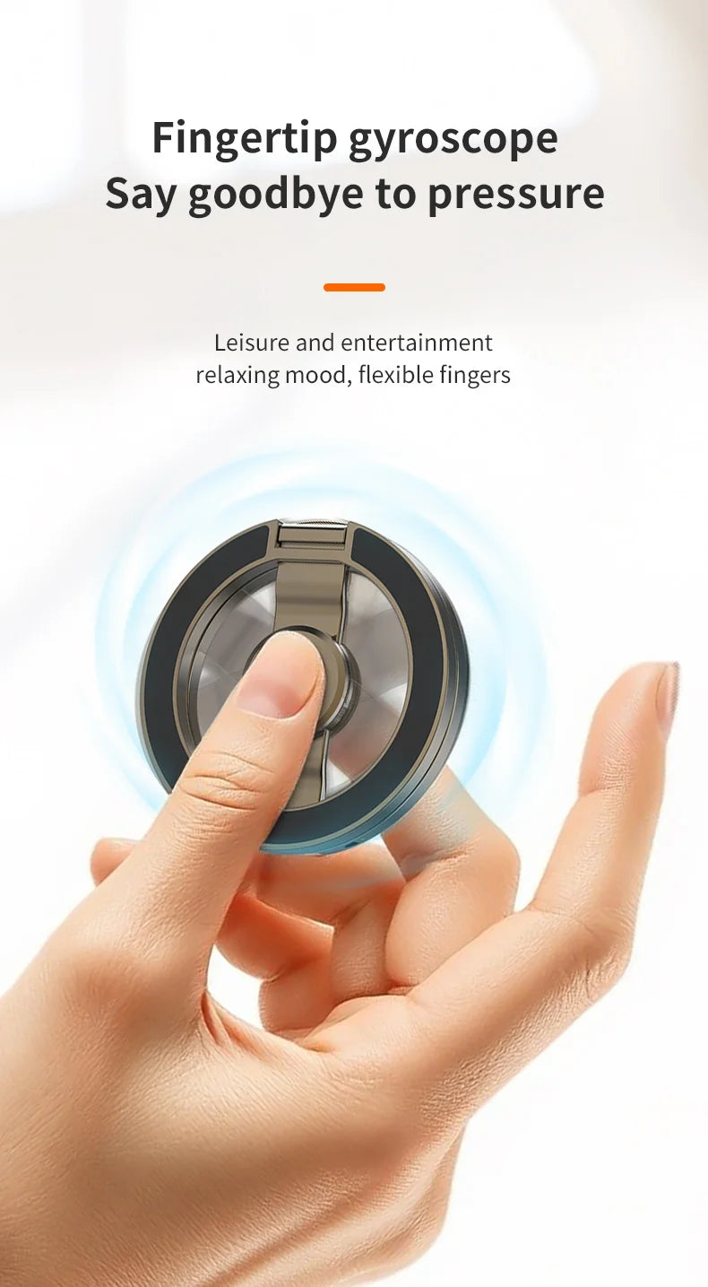 Foldable Double-Sided Mobile Phone Holder for Magsafe iPhone 17 16 15 14 13, 360° Rotation Stand with Strong Magnet Finger Grip