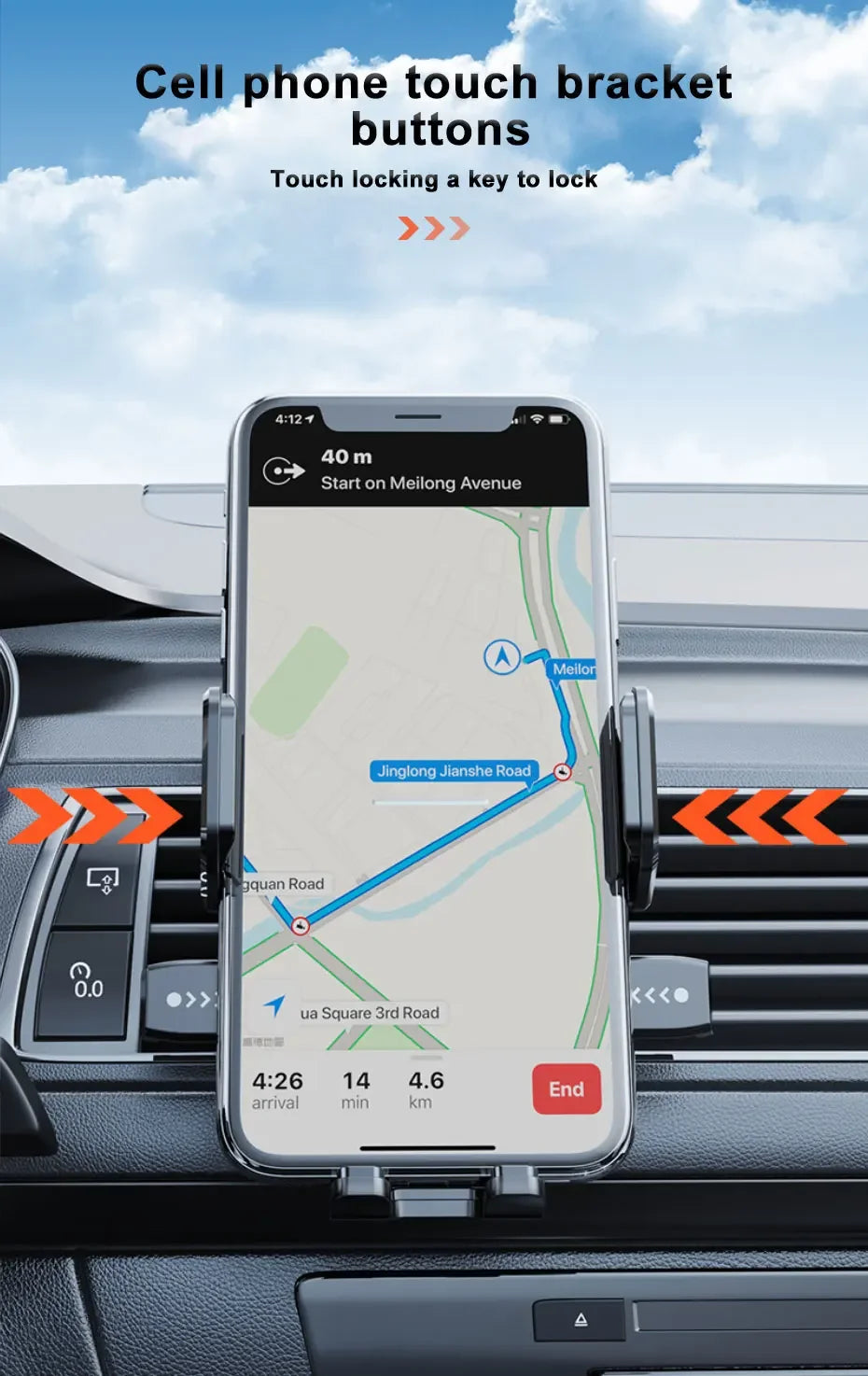 Universal Car Dashboard Phone Holder Auto Cellphone Stand for GPS Navigation Desk Windshield Hanging Bracket