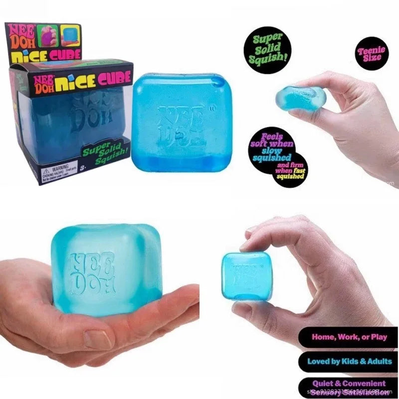 #In Stock Squishy NeeDoh Schylling Nice Cube Sensory Squeeze Toy with Super Solid Squish Stress Relief Anxiety Sensory Gifts