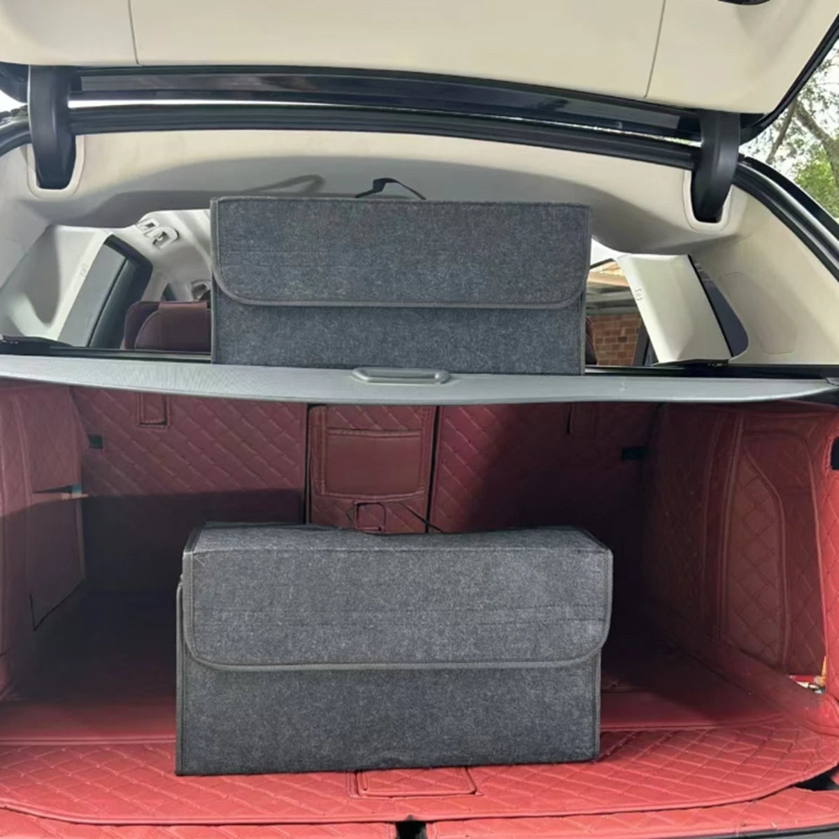 Large Anti Slip Compartment Boot Storage Organizer Tool Car Storage Bag Car Trunk Organizer Soft Felt Storage Box Accessories