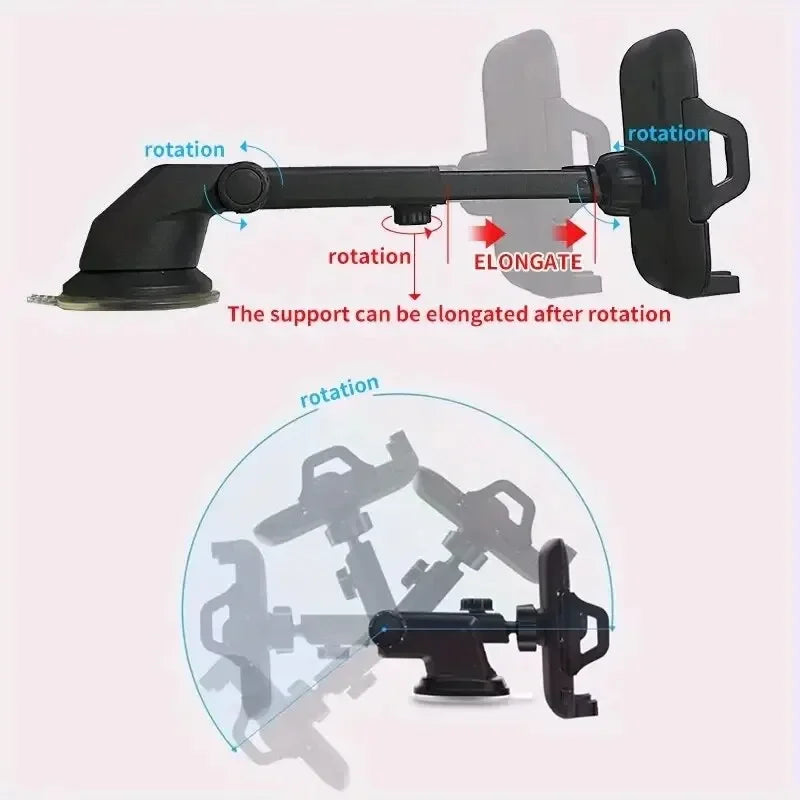 360° Rotatable Stable Car Phone Bracket Universal Windshield Suction Cup & Air Vent Mount Stand Car Phone Holder for Cellphone