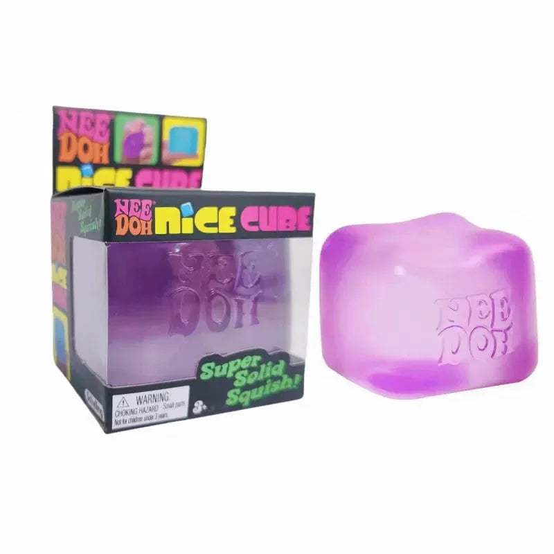 NeeDoh Nice Cube Squishy Stress Soft Stretchy Sensory Fidget Toy for Anxiety Relief ADHD Focus Stress Relief for Adults Kids