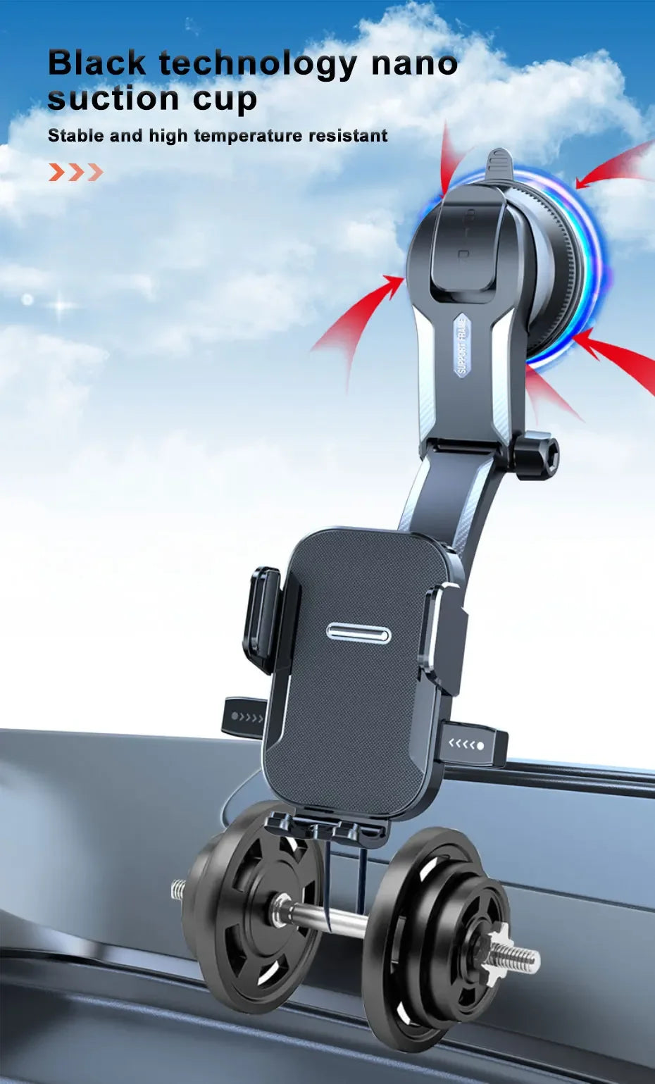 Universal Car Dashboard Phone Holder Auto Cellphone Stand for GPS Navigation Desk Windshield Hanging Bracket