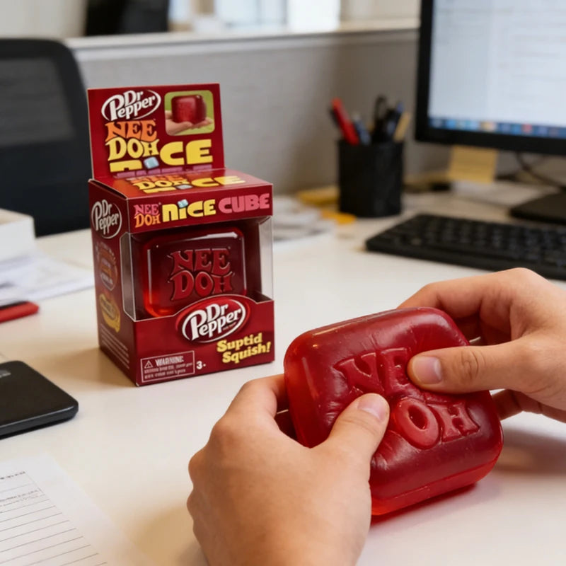 @NeeDoh Nice Cube Sensory Fidget Toy Squishy Toys for Adults, Desktop Sensory Cube for Anxiety Relief and Focus Enhancement