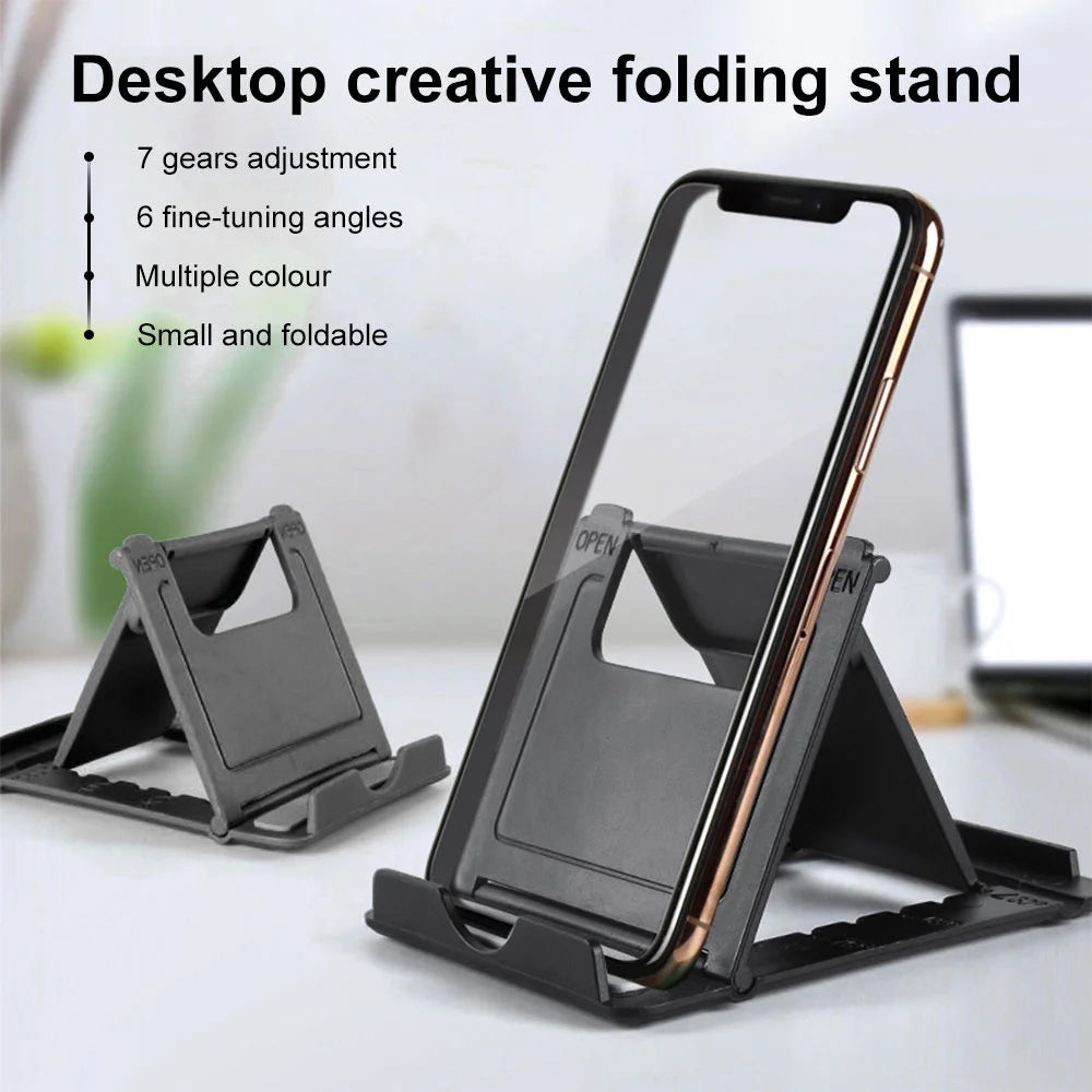 Portable Desktop Phone Tablet Stand Folding Holder Flexible Foldable Smartphone Mobile Phone Bracket Universal Lazy Desk Stand
