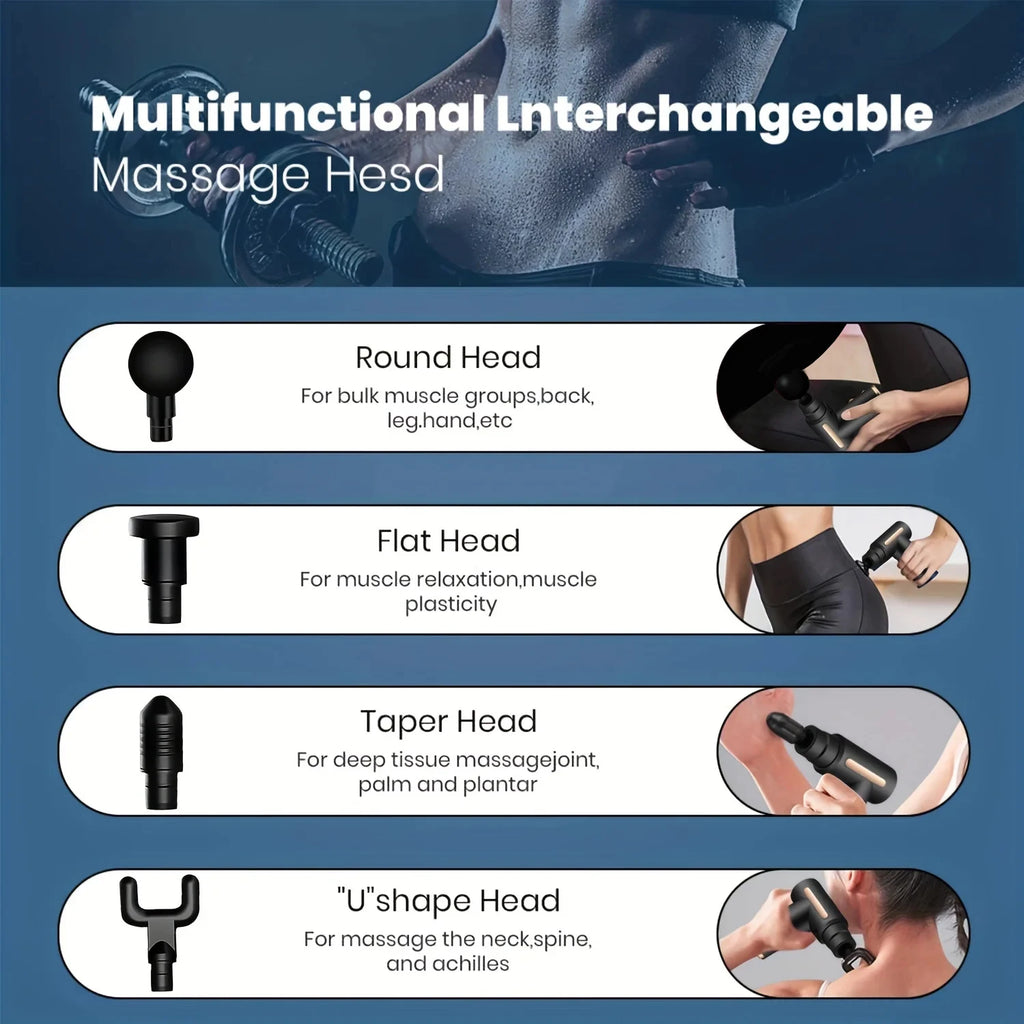 Portable Gun Vibration Massage Gun For Body Neck Back Deep Muscle Relaxation Fitness Slimming One Head