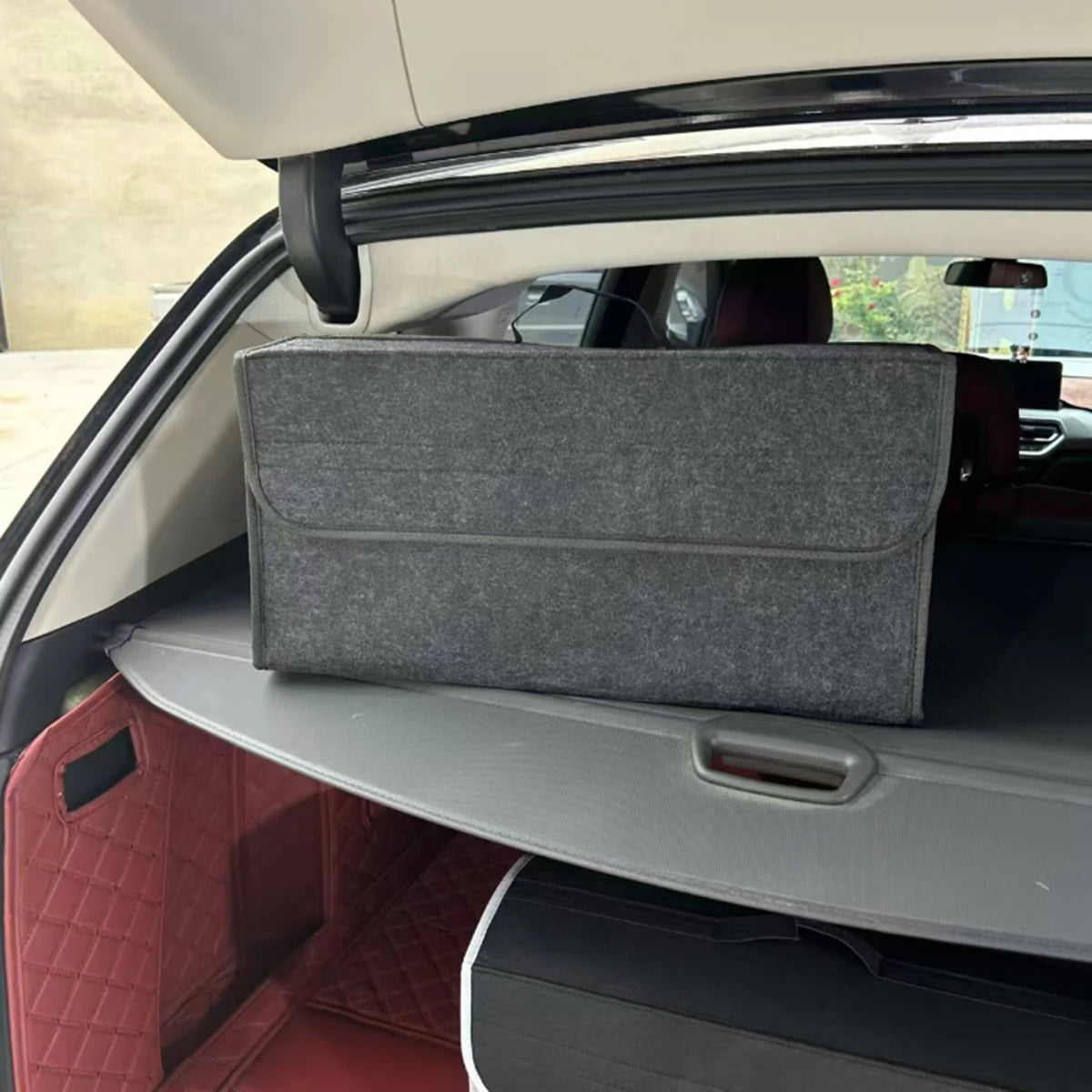 Large Anti Slip Compartment Boot Storage Organizer Tool Car Storage Bag Car Trunk Organizer Soft Felt Storage Box Accessories